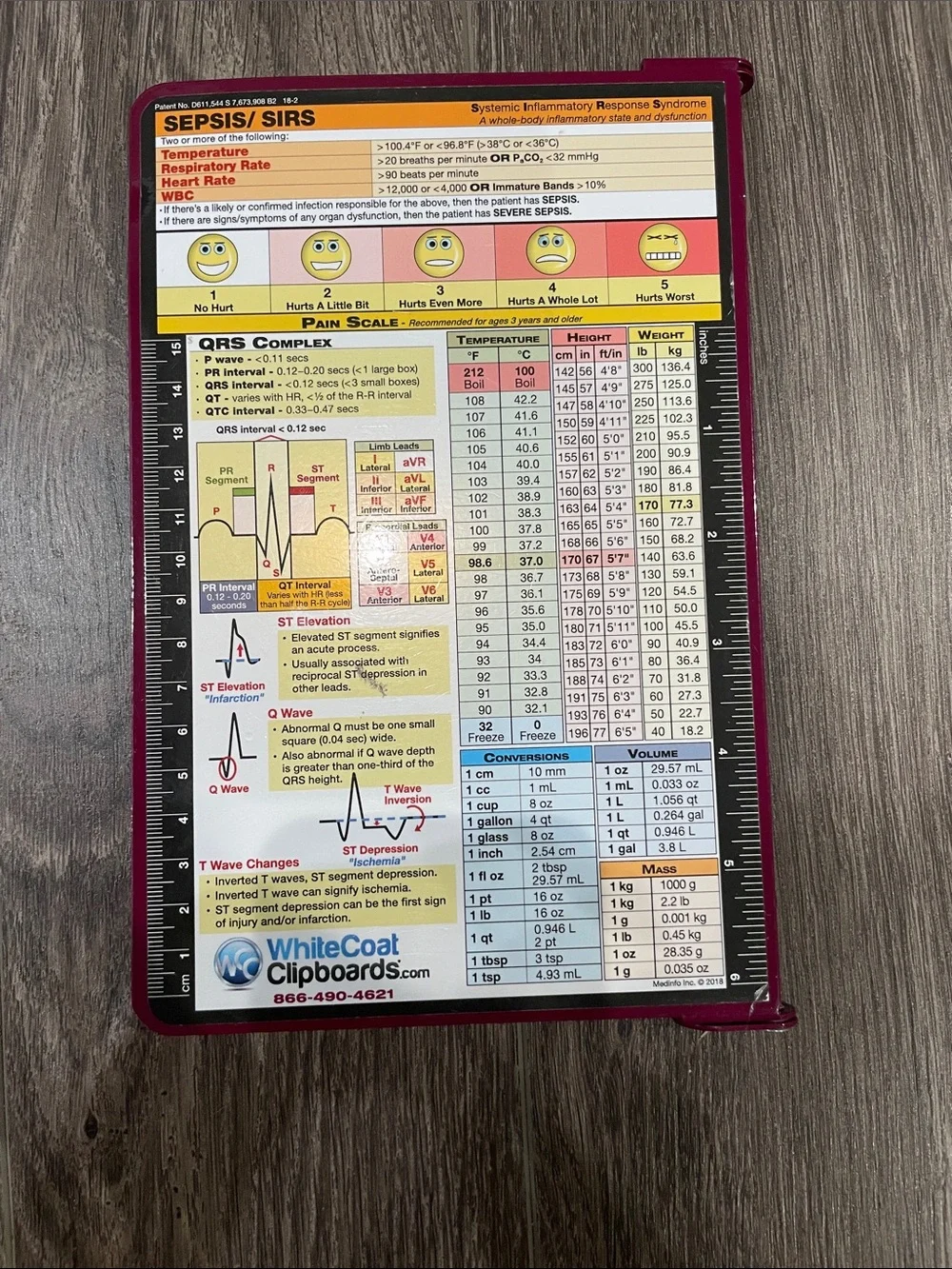 Nursing Edition Medical Reference Clipboard - Burgundy